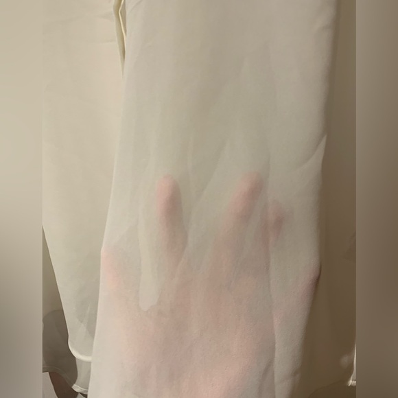 H&M sheer white button down blouse, size US 6 - Picture 4 of 5
